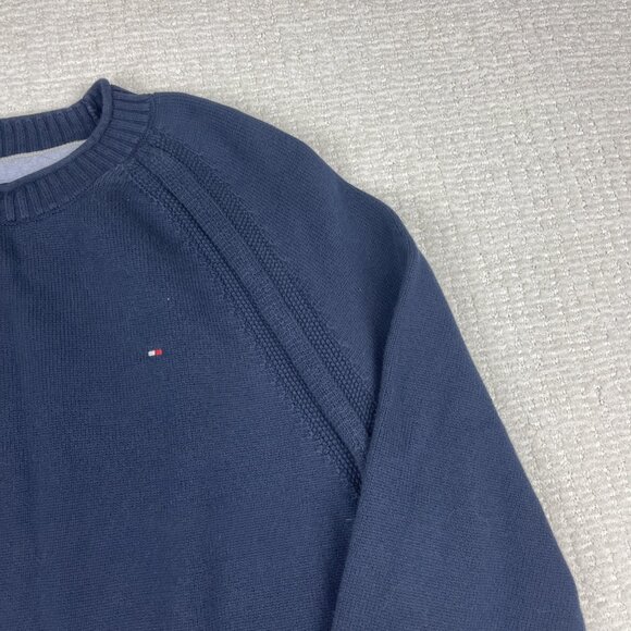 Tommy Hilfiger Navy Blue Crew Neck knitted Sweater Preppy Cotton Mens Sz XXL - Picture 4 of 16